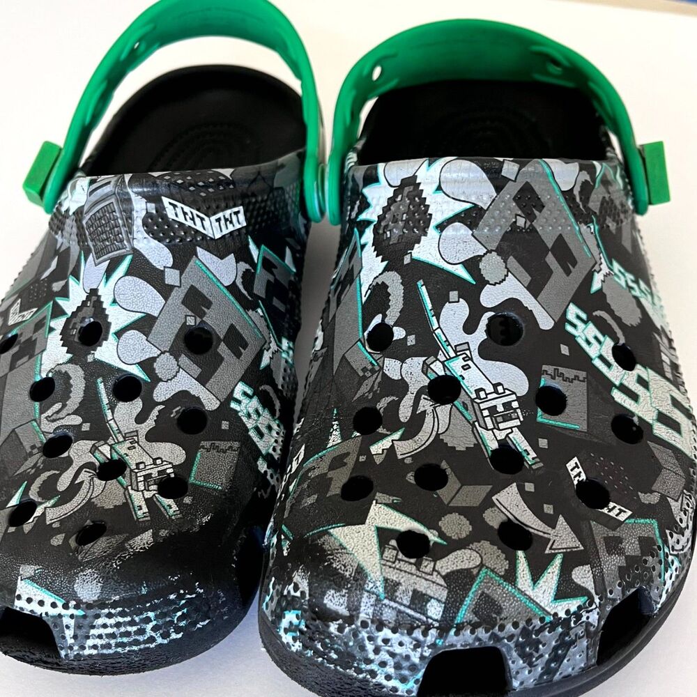Minecraft Classic Crocs for Unisex US Size 5/7 10" Heel to Toe